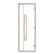 SAWO Дверь 7/19, прозрачная, осина, изогнутая ручка, 741-4SCA-1