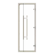 SAWO Дверь 7/19, прозрачная, осина, прямая ручка с металлической вставкой, 741-4SCA-3