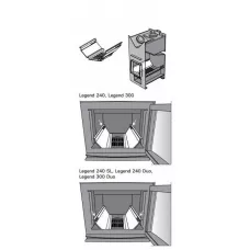 HARVIA Воздуховодная пластина 470 мм для топки печи Legend 300, LG240DUO (комплект из 2 шт.), артикул SP526 (б.а. WX526)
