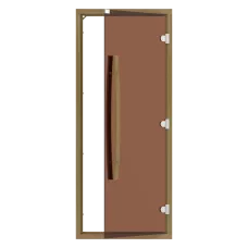 SAWO Дверь 8/19, бронза с порогом, кедр, изогнутая ручка, 742-4SGD