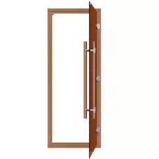 SAWO Дверь 8/19, бронза с порогом, кедр, прямая ручка с металлической вставкой, 742-4SGD