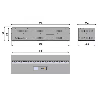 Электрический очаг Schones Feuer 3D FireLine 800 со стальной крышкой