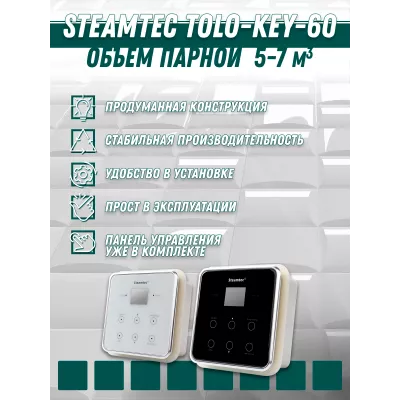 Steamtec TOLO KEY 60 - 6 кВт (ВЛАГОСТОЙКИЙ модуль управления), парогенератор для хамама и турецкой бани