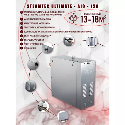 Steamtec TOLO AIO 45 - 4,5 кВт парогенератор для хамама и турецкой бани / Серия Premium