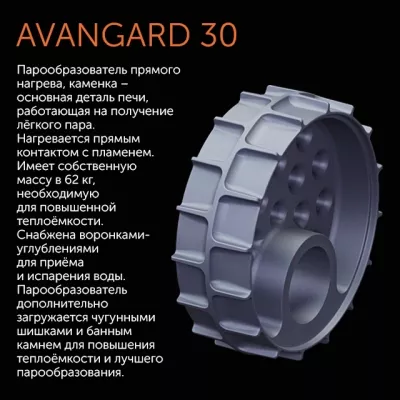 Чугунная печь для бани Авангард ЗК 30 (П2)