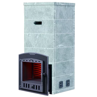 Чугунная печь для бани Комплект Гром 50 (П2) Русский пар 1620/60 Талькохлорит
