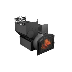 Печь Горыныч 3 с конвекцией, каменка с левой стороны, большая дверь со стеклом