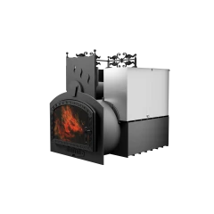 Печь Горыныч 3 с конвекцией, каменка с левой стороны, большая дверь со стеклом