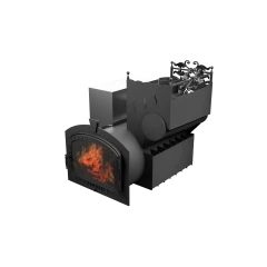 Печь Горыныч 3 с конвекцией, каменка с правой стороны, большая дверь со стеклом