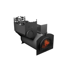 Печь Горыныч 3, каменка с левой стороны, средняя дверь со стеклом