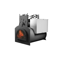 Печь Горыныч 3, каменка с левой стороны, средняя дверь со стеклом