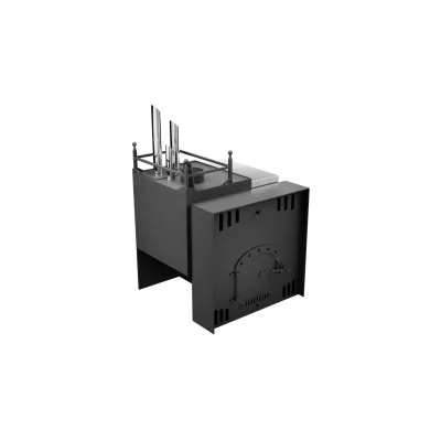 Печь Горыныч Мини, каменка закрытая с парогенератором с левой стороны, естественная система воздушного отопления