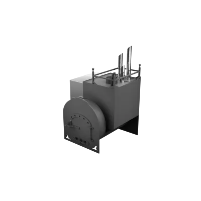 Печь Горыныч Мини, каменка закрытая с парогенератором с правой стороны