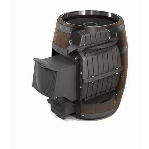 Вариата Cast ДА Баррель палисандр   (Модификация печи с чугунной топкой, дверцей антрацит, цвет палисандр)