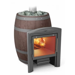 Вариата Inox Витра Баррель палисандр   (Модификация печи из жаростойкой стали экраном Витра 42 см, цвет палисандр)