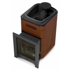 Таймыр Мини 2017 Inox БСЭ ЗК терракота   (Модификация с большим светопрозрачным экраном, закрытой каменкой, цвет терракота)