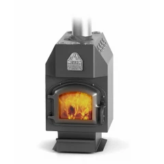 Студент Уголь ЧД ЧК ЗГ ТВ ЧВК 115   (Модификация на угле, чугунная дверь, чугунный колосник, защитные гильзы, труба сверху с чугунным варочным кружком)