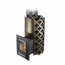 Арабеска Inox Люмина черная бронза   (Модификация печи с закрытой каменкой цвета «черная бронза» и светопрозрачным экраном «Люмина» 28 см)