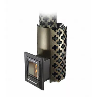 Арабеска Inox Люмина черная бронза   (Модификация печи с закрытой каменкой цвета «черная бронза» и светопрозрачным экраном «Люмина» 28 см) TMF фото