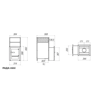 Печь Сталь Мастер РАДА 4 мини, дверца металлическая